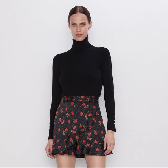 NEW!!! Zara Ruffled Rose 🌹 Print Skort - Picture 4 of 14